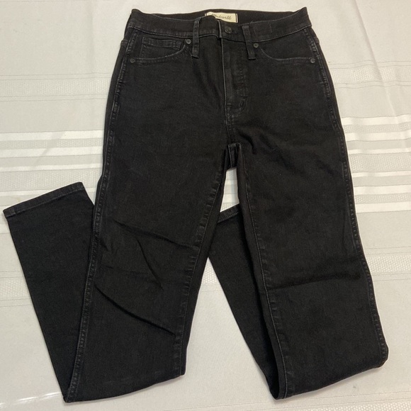 Madewell Black 10” High-Rise Womens Skinny Jeans Excellent Used Condition sz 25 - Picture 2 of 11